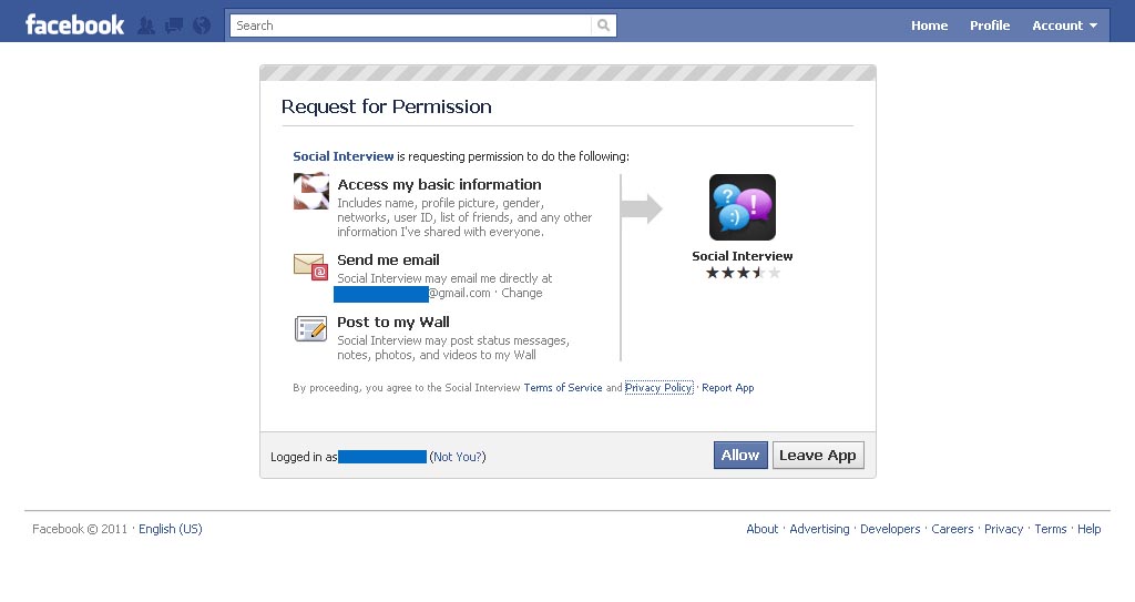 facebook application privacy