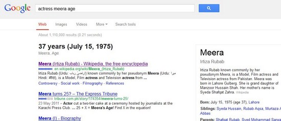 meera age on google search